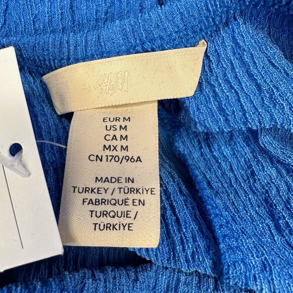 Blue Crinkled Halterneck Maxi Dress M - NEW - Picture 7 of 9